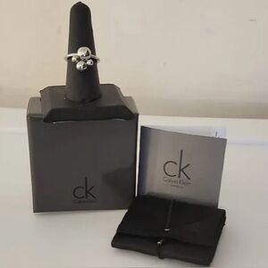 Calvin Klein Silver Floral Fidget Ring